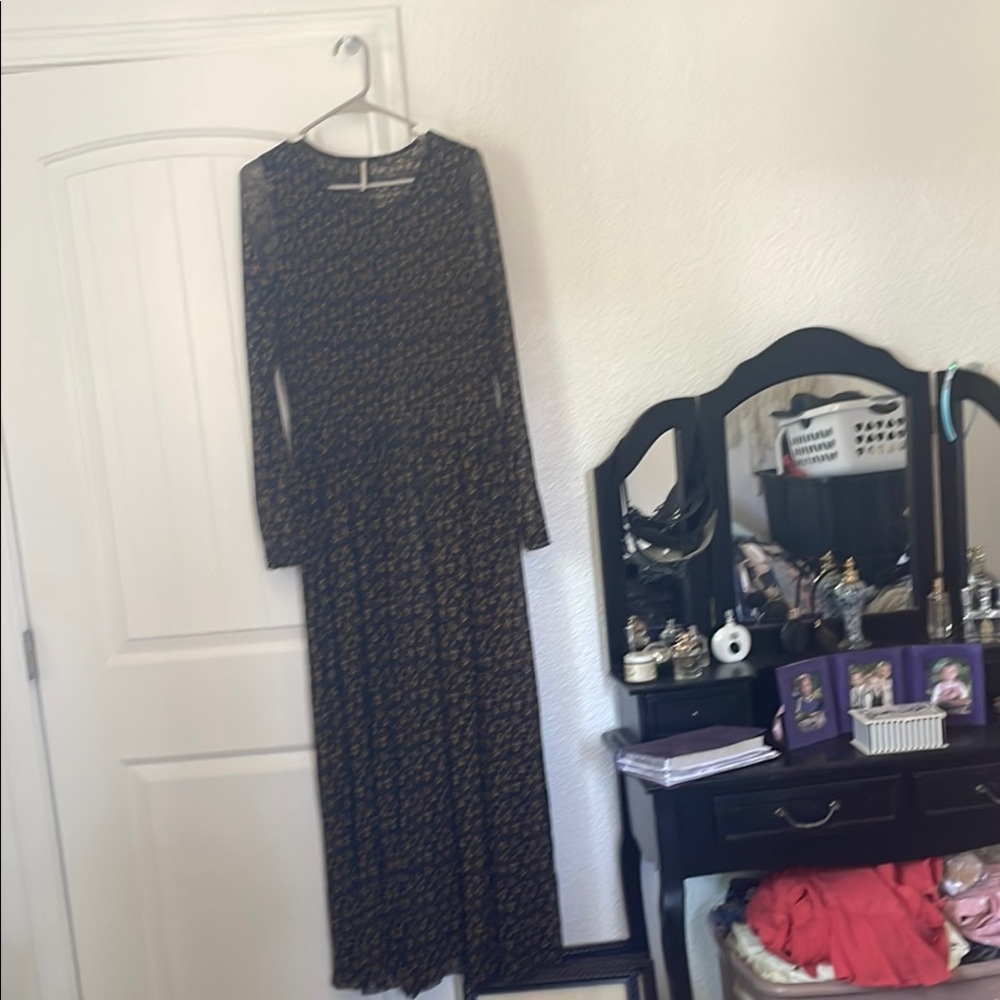 Free People Blue Bishop Sleeve Casual Gown
